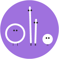 Dark purple circle with white Music Together "friends"